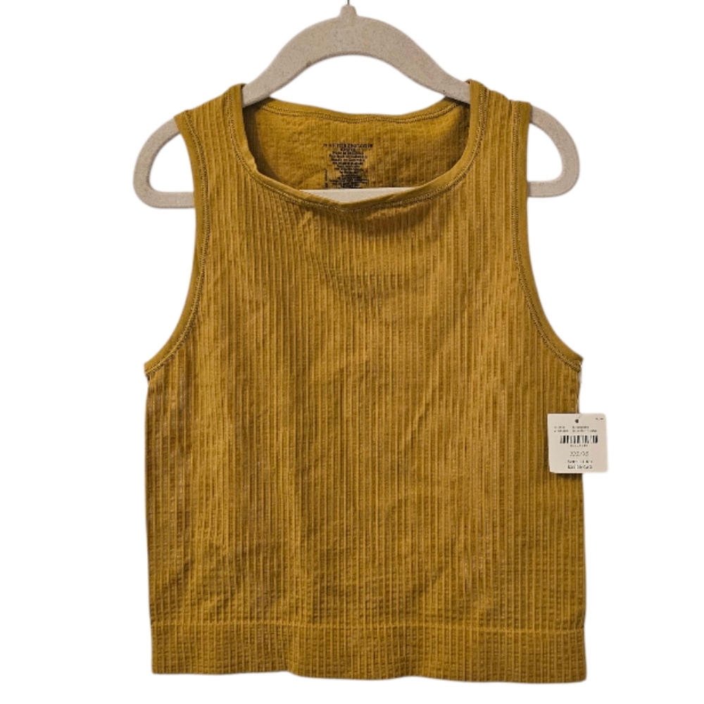 Yellow by Anthropologie Women's The Reegan Seamless Ribbed Cropped Tank Top